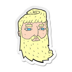 sticker of a cartoon bearded man