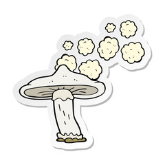 sticker of a cartoon mushroom