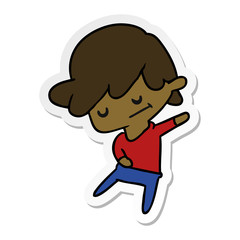 sticker cartoon of a kawaii cute boy