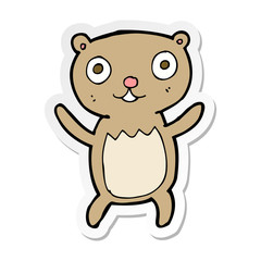 sticker of a cartoon teddy bear