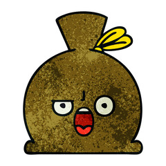 retro grunge texture cartoon sack