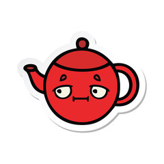 sticker of a cute cartoon teapot
