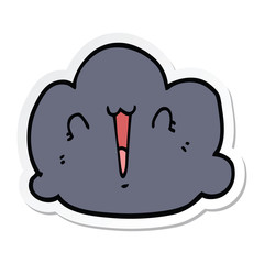 sticker of a happy cloud cartoon