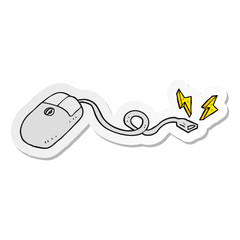 sticker of a cartoon computer mouse