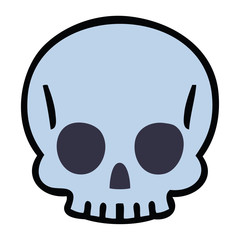 quirky hand drawn cartoon skull