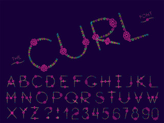 Set of vector abstract font and alphabet