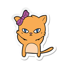 sticker of a cute cartoon cat