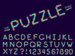 Set of vector abstract font and alphabet