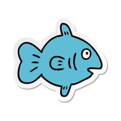 sticker cartoon doodle of a marine fish