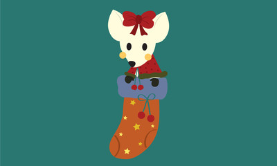 Cute dogs Santa claus in Christmas concept