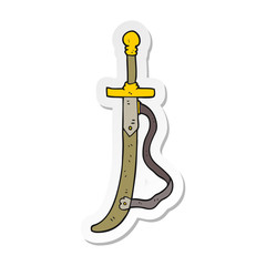 sticker of a cartoon sword