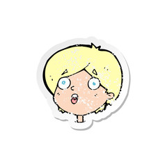 retro distressed sticker of a cartoon amazed expression