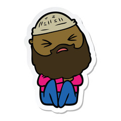 sticker of a cartoon man with beard