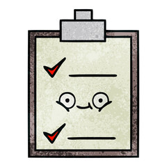 retro grunge texture cartoon check list