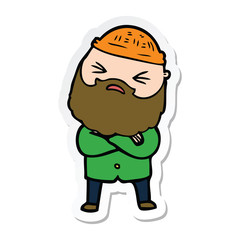 sticker of a cartoon man with beard