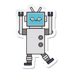 sticker of a cute cartoon robot