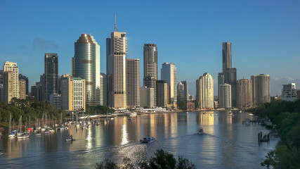 morning view of the city of brisbane from kangaroo point