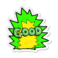 sticker of a cartoon explosion good symbol