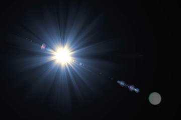 Fototapeta premium Abstract of sun with flare. natural background with lights and sunshine wallpaper.