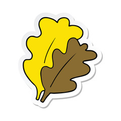 sticker of a fall leaves cartoon