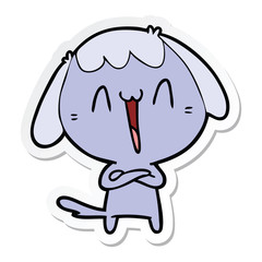 Obraz premium sticker of a cute cartoon dog