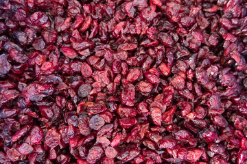 Red dried berries texture background.