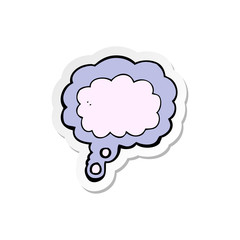 sticker of a cartoon thought cloud