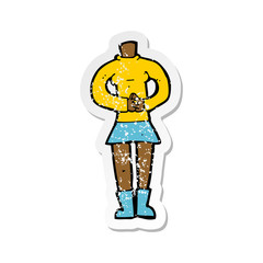 retro distressed sticker of a cartoon female body