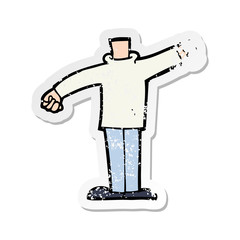 retro distressed sticker of a cartoon body waving arms