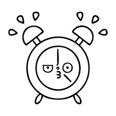Obraz premium line drawing cartoon alarm clock
