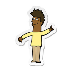 sticker of a cartoon man with idea