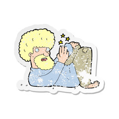 retro distressed sticker of a cartoon hippie man