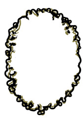 Decorative Black/Beige Border or Design Element on White Background