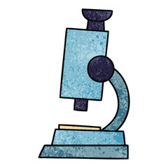 retro grunge texture cartoon science microscope