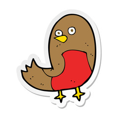 sticker of a cartoon robin