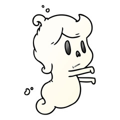 gradient cartoon of a kawaii cute ghost