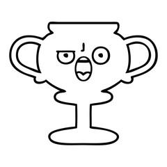 line drawing cartoon trophy