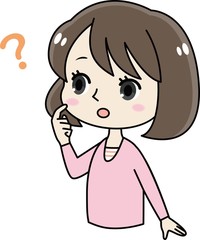 考える・悩む若いかわいい女性/女の子
