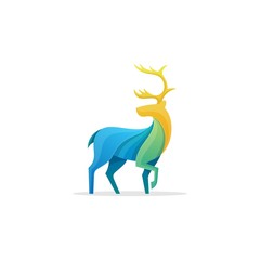 Caribou Full Color Concept illustration vector Design template