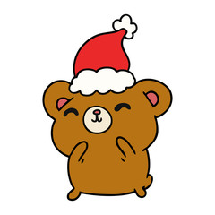 christmas cartoon of kawaii bear