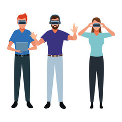 People playing with virtual reality