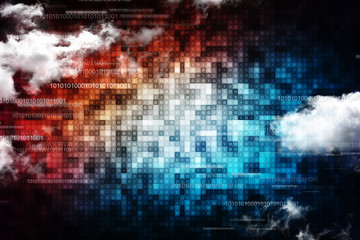 Cloud network in abstract technology background. Cloud networking concept