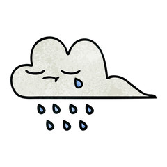 retro grunge texture cartoon rain cloud