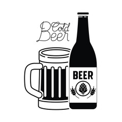 cold beer label isolated icon