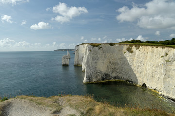 View over Old Harry Rocks on Dorset coast