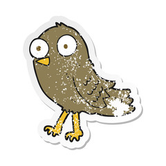 retro distressed sticker of a cartoon bird