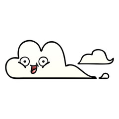gradient shaded cartoon happy cloud