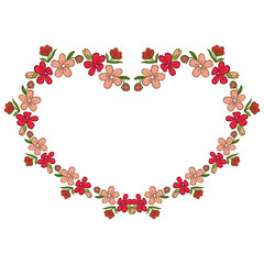 Vector illustration elegant bright colorful wreath frame with greeting card