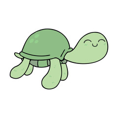quirky hand drawn cartoon turtle