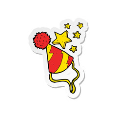 sticker of a cartoon party hat